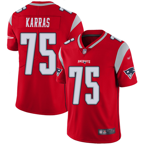 New England Patriots Football #75 Inverted Legend Limited Red Men Ted Karras NFL Jersey